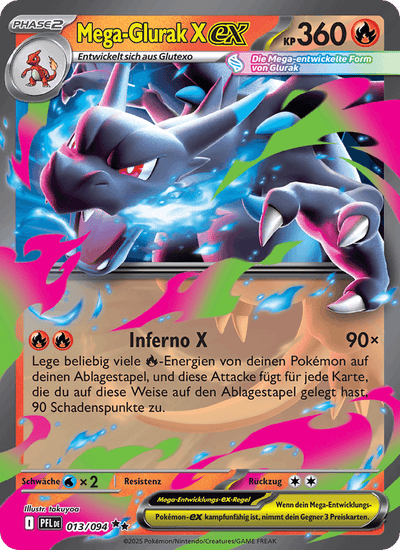 Mega-Glurak X-ex 013/094 Fatale Flammen Pokémon Karte