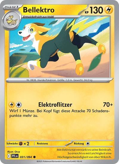 Bellektro 031/094 Fatale Flammen Pokémon Karte