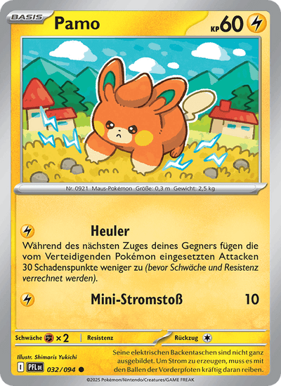 Pamo 032/094 Fatale Flammen Pokémon Karte