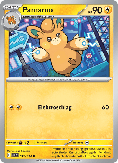 Pamamo 033/094 Fatale Flammen Pokémon Karte