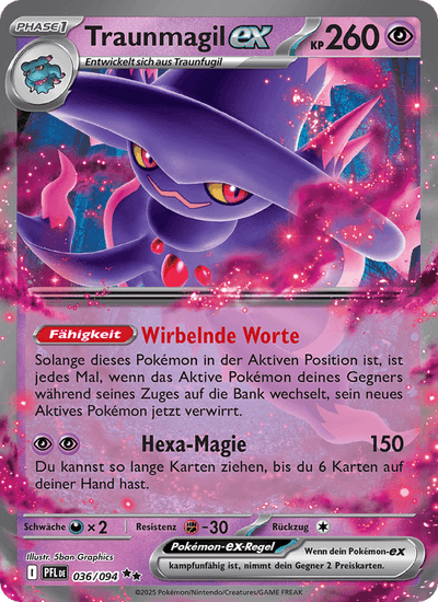 Traunmagil-ex 036/094 Fatale Flammen Pokémon Karte