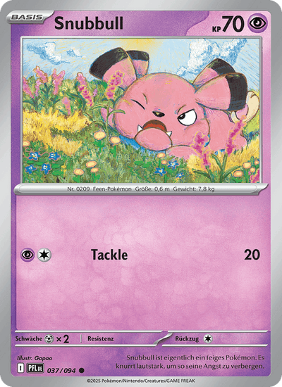 Snubbull 037/094 Fatale Flammen Pokémon Karte