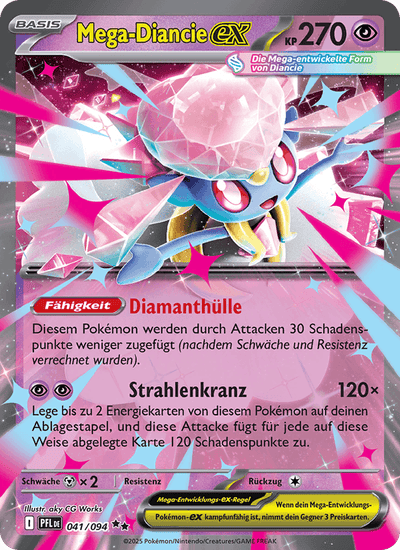 Mega-Diancie-ex 041/094 Fatale Flammen Pokémon Karte