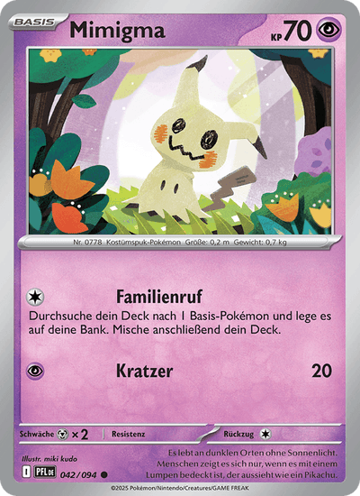 Mimigma 042/094 Fatale Flammen Pokémon Karte
