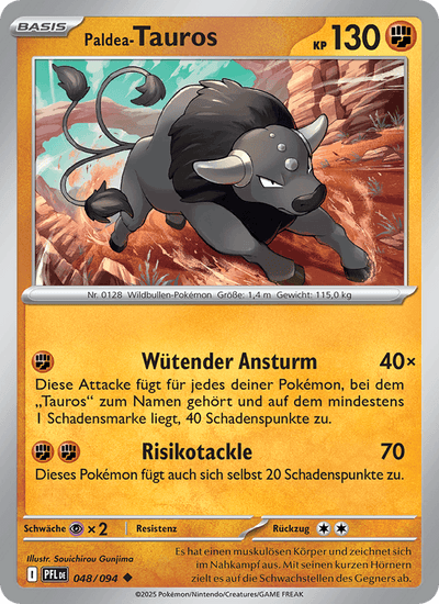 Paldea-Tauros 048/094 Fatale Flammen Pokémon Karte