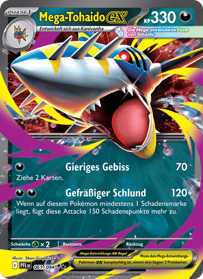 Mega-Tohaido-ex 061/094 Fatale Flammen Pokémon Karte