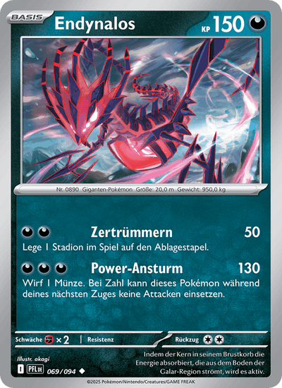 Endynalos 069/094 Fatale Flammen Pokémon Karte