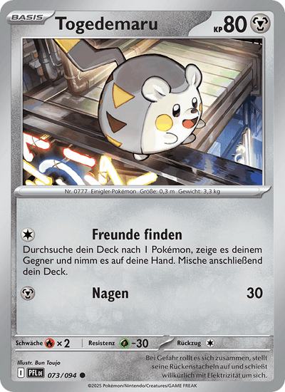 Togedemaru 073/094 Fatale Flammen Pokémon Karte