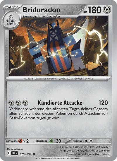 Briduradon 075/094 Fatale Flammen Pokémon Karte