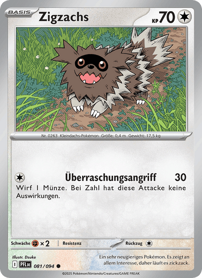 Zigzachs 081/094 Fatale Flammen Pokémon Karte