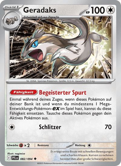 Geradaks 082/094 Fatale Flammen Pokémon Karte