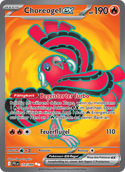 Choreogel-ex 110/094 Fatale Flammen Pokémon Karte