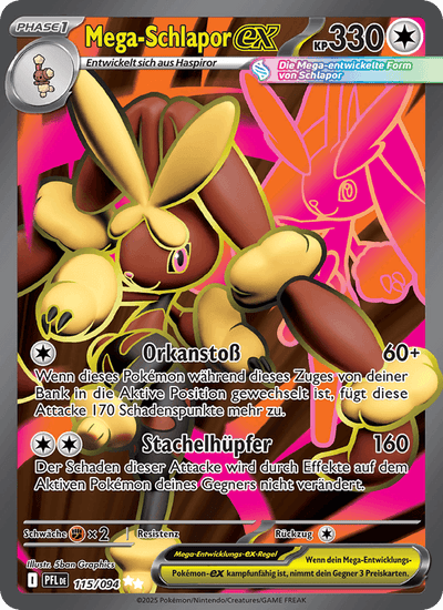 Mega-Schlapor-ex 115/094 Fatale Flammen Pokémon Karte