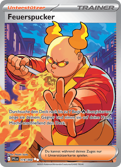 Feuerspucker 119/094 Fatale Flammen Pokémon Karte