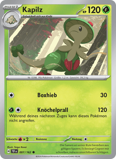 Kapilz 007/162 Gewalten der Zeit Pokémon Karte