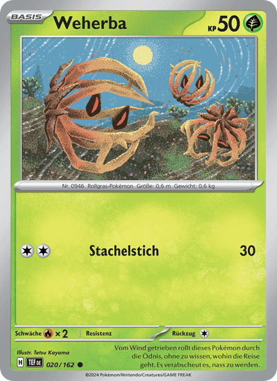 Weherba 020/162 Gewalten der Zeit Pokémon Karte