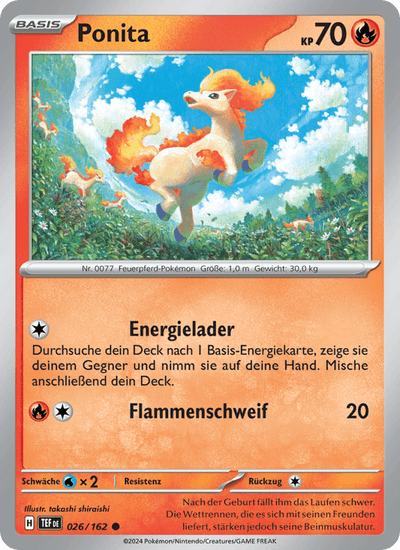 Ponita 026/162 Gewalten der Zeit Pokémon Karte
