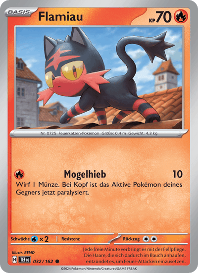 Flamiau 032/162 Gewalten der Zeit Pokémon Karte