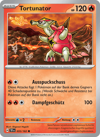 Tortunator 035/162 Gewalten der Zeit Pokémon Karte