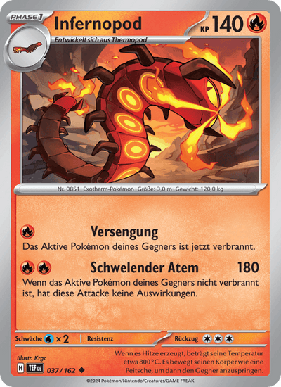 Infernopod 037/162 Gewalten der Zeit Pokémon Karte