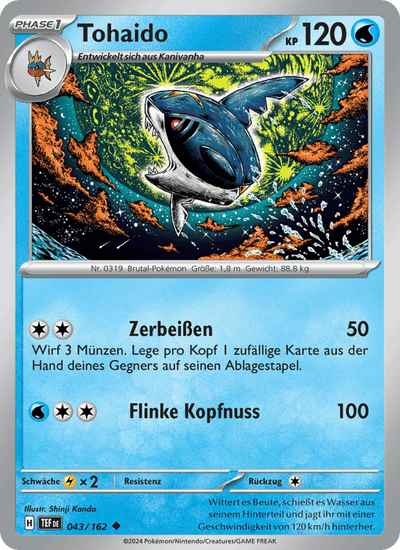 Tohaido 043/162 Gewalten der Zeit Pokémon Karte