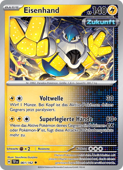 Eisenhand 061/162 Gewalten der Zeit Pokémon Karte
