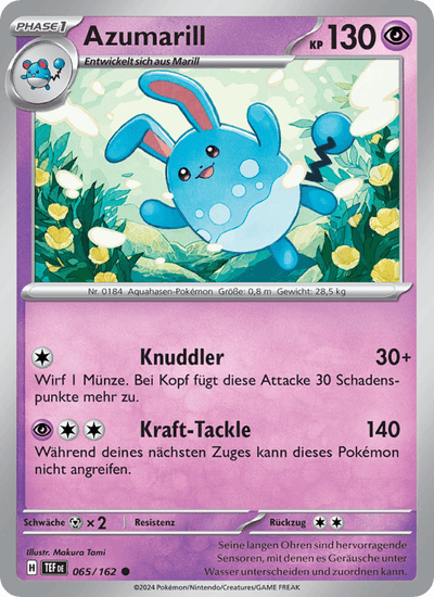 Azumarill 065/162 Gewalten der Zeit Pokémon Karte