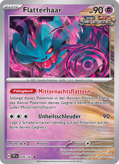 Flatterhaar 078/162 Gewalten der Zeit Pokémon Karte