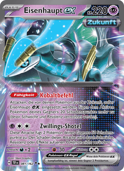 Eisenhaupt-ex 081/162 Gewalten der Zeit Pokémon Karte