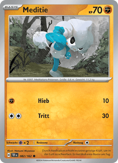 Meditie 082/162 Gewalten der Zeit Pokémon Karte