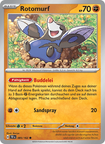 Rotomurf 085/162 Gewalten der Zeit Pokémon Karte