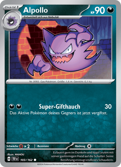 Alpollo 103/162 Gewalten der Zeit Pokémon Karte