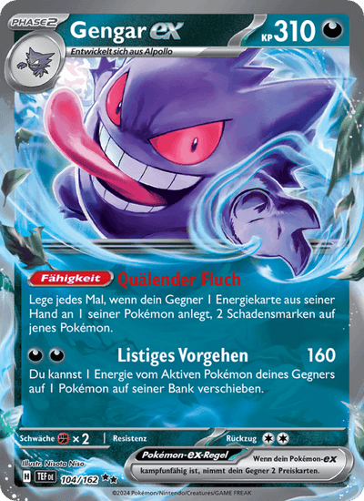 Gengar-ex 104/162 Gewalten der Zeit Pokémon Karte