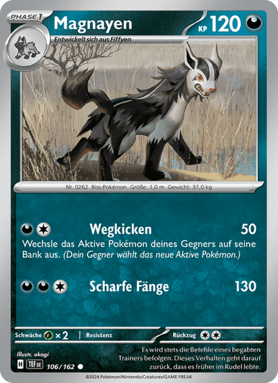 Magnayen 106/162 Gewalten der Zeit Pokémon Karte