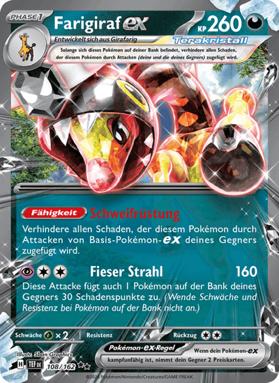 Farigiraf-ex 108/162 Gewalten der Zeit Pokémon Karte
