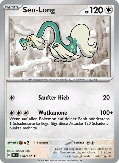 Sen-Long 138/162 Gewalten der Zeit Pokémon Karte