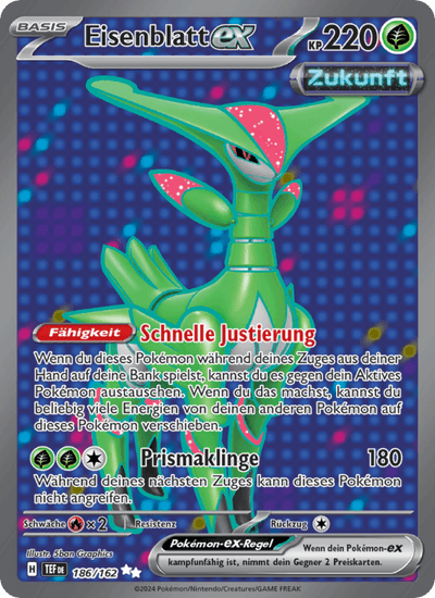 Eisenblatt-ex 186/162 Gewalten der Zeit Pokémon Karte