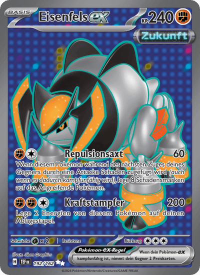 Eisenfels-ex 192/162 Gewalten der Zeit Pokémon Karte