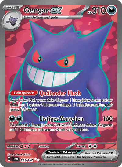 Gengar-ex 193/162 Gewalten der Zeit Pokémon Karte