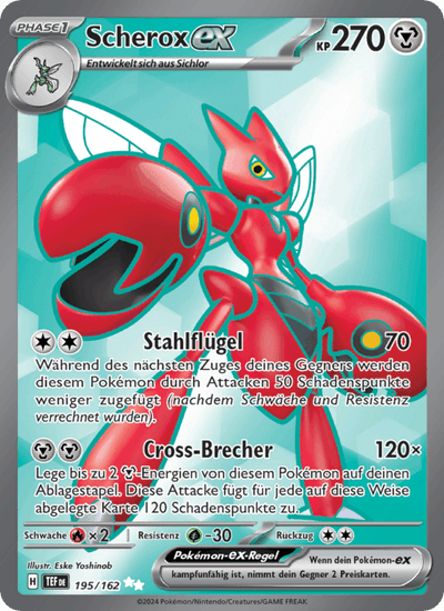 Scherox-ex 195/162 Gewalten der Zeit Pokémon Karte