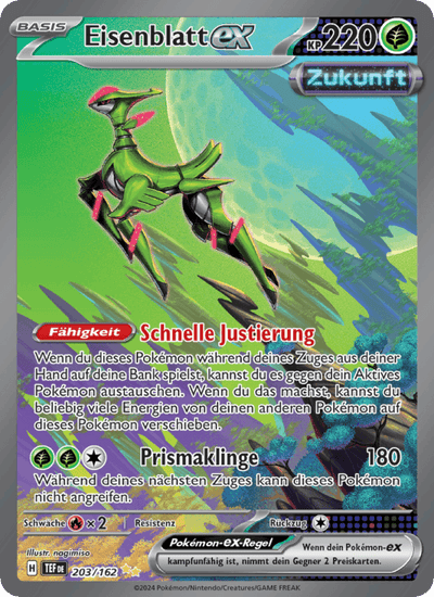 Eisenblatt-ex 203/162 Gewalten der Zeit Pokémon Karte