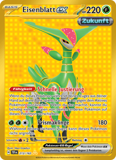 Eisenblatt-ex 213/162 Gewalten der Zeit Pokémon Karte
