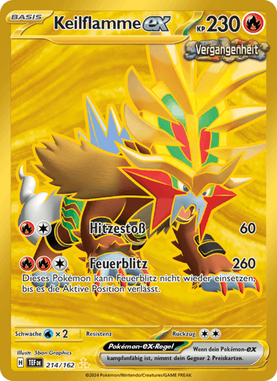 Keilflamme-ex 214/162 Gewalten der Zeit Pokémon Karte