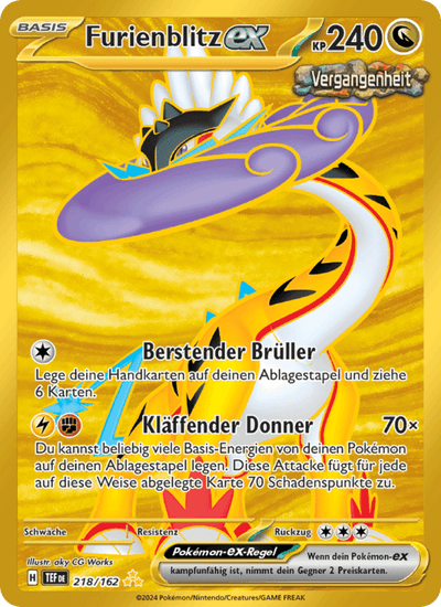 Furienblitz-ex 218/162 Gewalten der Zeit Pokémon Karte