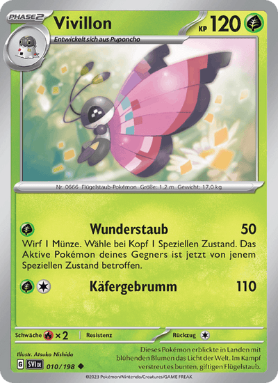 Vivillon 010/198 Karmesin & Purpur Pokémon Karte