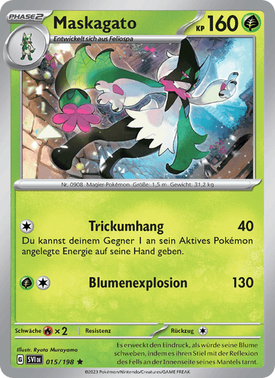 Maskagato 015/198 Karmesin & Purpur Pokémon Karte