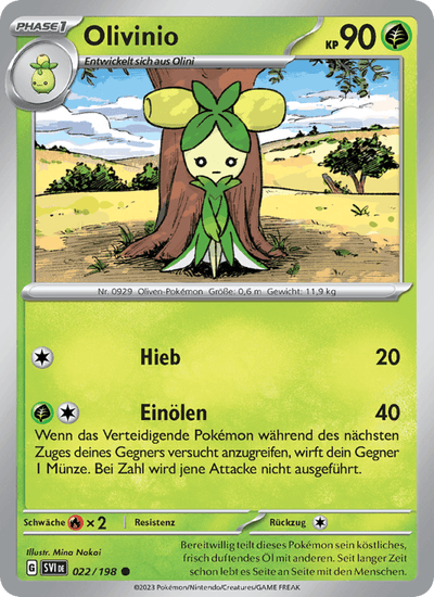 Olivinio 022/198 Karmesin & Purpur Pokémon Karte