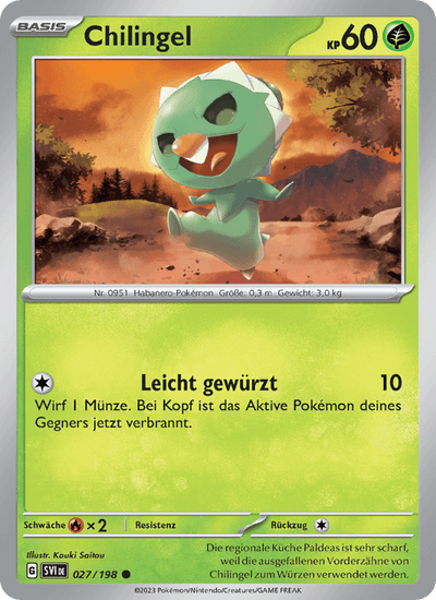 Chilingel 027/198 Karmesin & Purpur Pokémon Karte