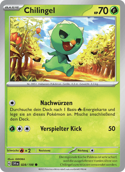 Chilingel 028/198 Karmesin & Purpur Pokémon Karte
