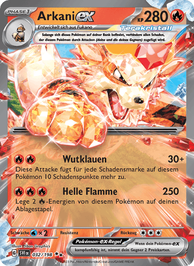 Arkani-ex 032/198 Karmesin & Purpur Pokémon Karte